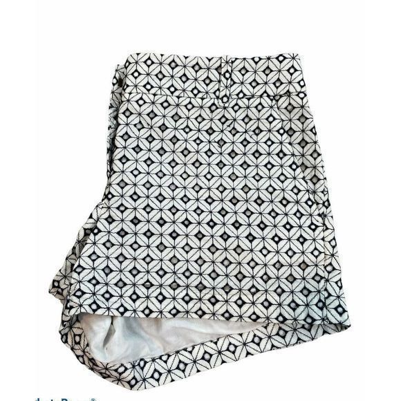 J.Crew Blue/white Diamond Pattern Shorts Size 4 - Picture 2 of 4